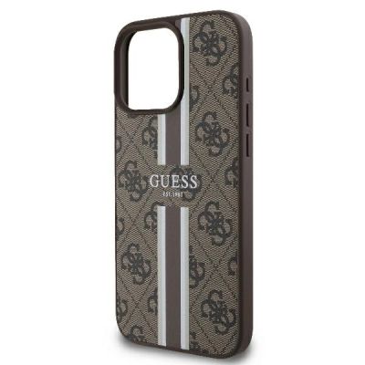 6. Guess 4G Printed Stripes MagSafe iPhone 16 Pro Case - Brown
