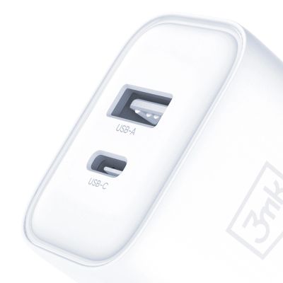 7. 3mk DualCharge 20W PD3.0 QC 3.0 PPS USB 1A1C Wall Charger - White