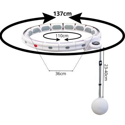 15. HULA HOP WITH MASSAGER, WEIGHT AND COUNTER, WHITE AND GREY ENERO FIT