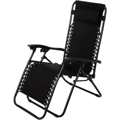 2. BLISS BLACK FOLDABLE GARDEN DECK CHAIR WITH HEADREST, MULTIFUNCTIONAL