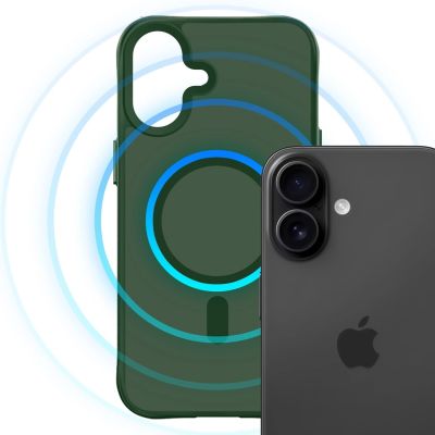 13. 3mk Smoke MagCase for iPhone 16 Pro - Green-Translucent