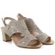 3. Women's openwork beige heeled sandals M.Daszyński MR1954-2