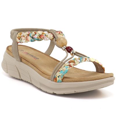 Women's beige wedge sandals Artiker 58C0001