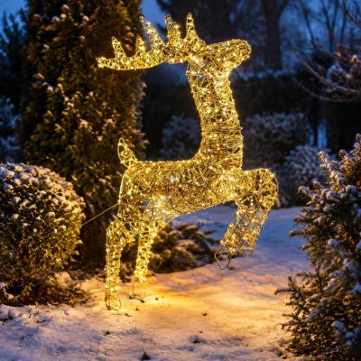6. REINDEER LIGHT DECORATION WITH BOW 50X88CM 720LED