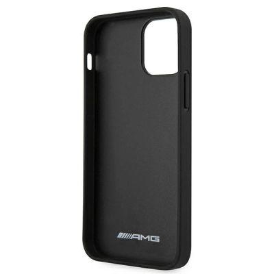 7. AMG Leather Debossed Lines case for iPhone 12 mini - black