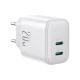 2. Joyroom JR-TCF12 mains charger 2x USB-C 20W PD / QC 3.0 - white