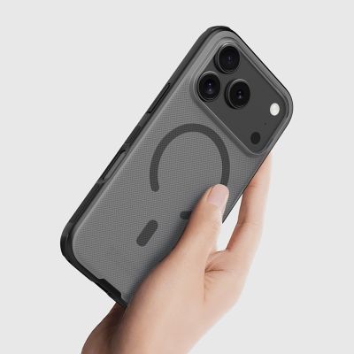 9. Nillkin Super Frosted Shield Pro MagSafe Compatible Case for iPhone 17 Pro - Transparent Black