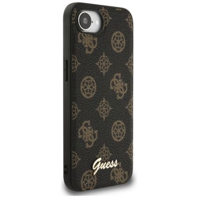4. Guess Peony Script Logo MagSafe iPhone 16e Case Black