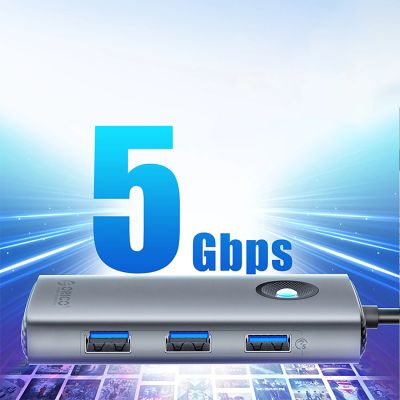 3. Orico PW11-6P USB-C Hub Docking Station 3x USB-A 3.0 + 1x USB-C 2.0 + 1x HDMI - Gray