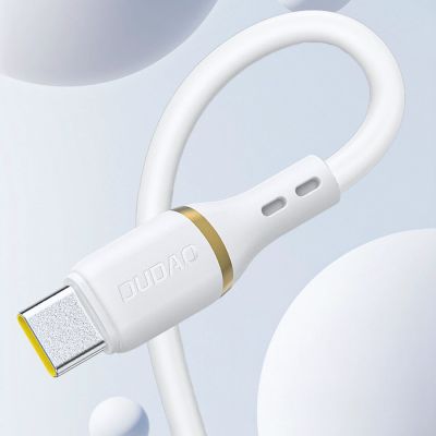 4. Dudao L25L USB-A - Lightning Cable 1m 30W with Soft Silicone Braid - White