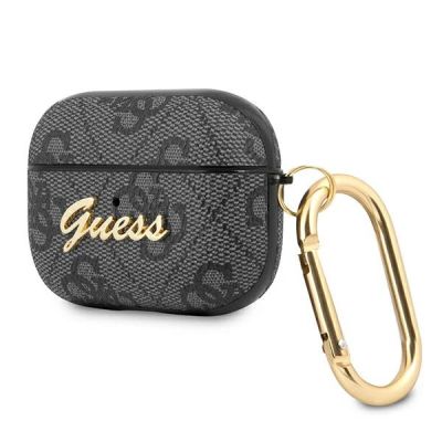 3. Guess 4G Script Metal Collection case for AirPods Pro Cover - gray