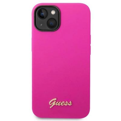 3. Guess GUHCP14SSLSMF iPhone 14 6.1" fuchsia/fuschia hard case Silicone Vintage Gold Logo