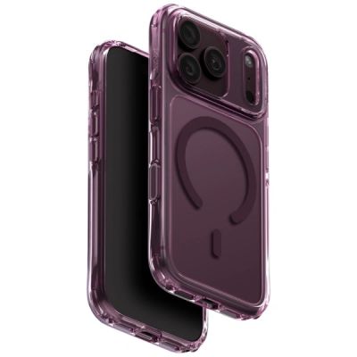 Uniq LifePro Xtreme Magclick Charging Case for iPhone 18 Pro / 17 Pro - Transparent Burgundy