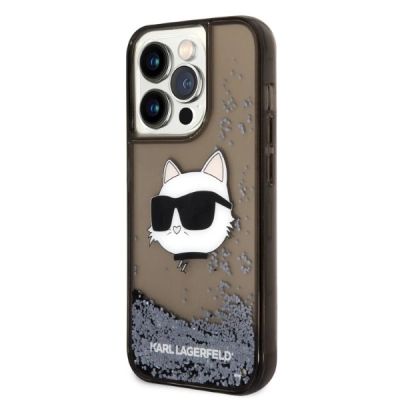 2. Karl Lagerfeld KLHCP14XLNCHCK iPhone 14 Pro Max 6.7" black/black hardcase Glitter Choupette Head