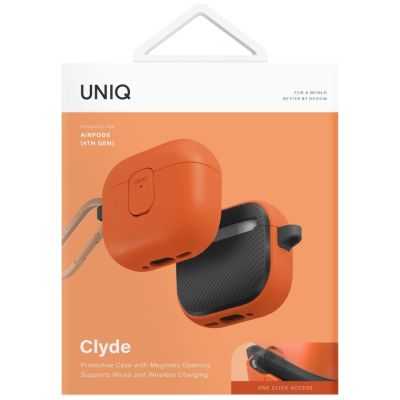 5. Uniq Clyde Lock Case for AirPods 4 - Orange