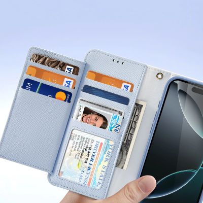 6. Dux Ducis Lawa iPhone 16 Pro Leather Case with Detachable Magnetic Wallet - Blue