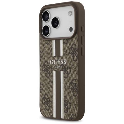 2. Guess 4G Printed Stripes MagSafe case for iPhone 17 Pro - brown