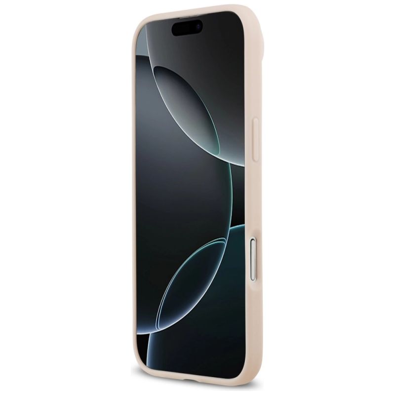 5. Guess Grained Flowers Classic Logo MagSafe iPhone Air Case - Pink