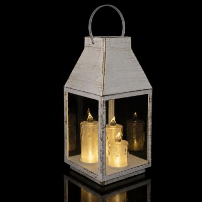 3. ADVENT LANTERN RORATY LED LANTERN 35CM 3 CANDLES WHITE