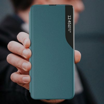 11. Eco Leather View Case Elegant Flip Cover Case with Stand Function Xiaomi Redmi K40 Pro + / K40 Pro / K40 / Poco F3 Orange