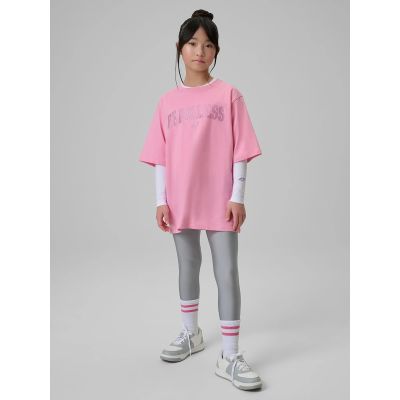 4. Girls' loose T-shirt with print 4F 4FJRSS26TTSHF3453-56S