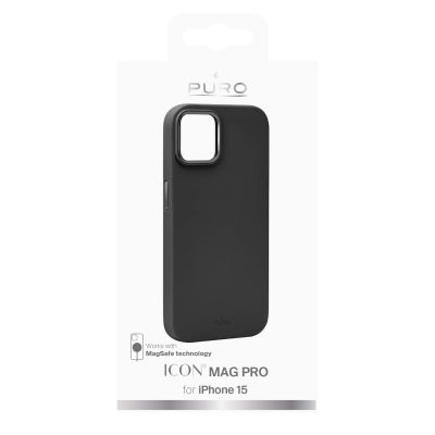 2. Puro Icon Mag Pro MagSafe Silicone Case for iPhone 15 - Black