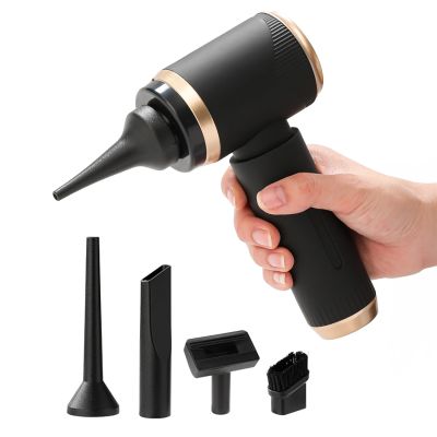 Mini Foldable Handheld Car Vacuum Cleaner with Blower Function - Black