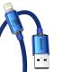 10. Baseus Crystal Shine Series cable USB cable for fast charging and data transfer USB Type A - Lightning 2.4A 2m blue (CAJY000103)