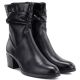9. Women's high-heeled ankle boots with a gathered upper, black Vinceza 58682