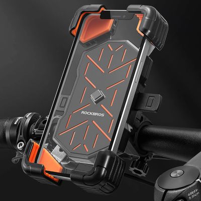 7. Rockbros HW-117 Handlebar Clamp Phone Holder - Black and Orange