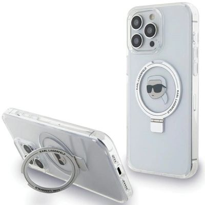 Karl Lagerfeld KLHMP15LHMRSKHH iPhone 15 Pro 6.1" white/white hardcase Ring Stand Karl Head MagSafe