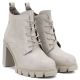 8. Cream women's ankle boots with a block heel M.Daszyński SA218-8
