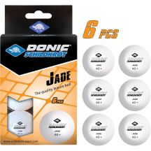 JADE POLY TABLE TENNIS BALLS 40 WHITE 6 PIECES POT
