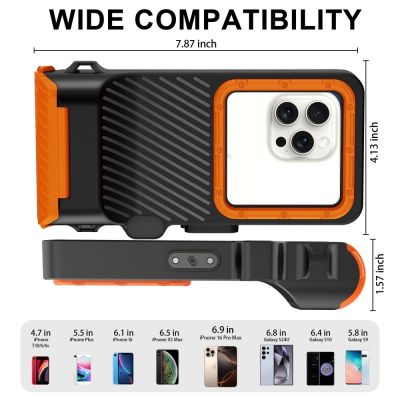 5. Tech-Protect IPX8 Pro Waterproof Phone Case - Orange and Black