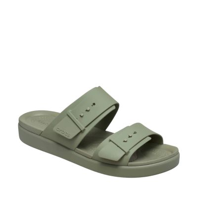 2. Crocs Brooklyn Buckle Low Women's Slides Green 211215 3BX