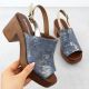 20. Women’s Denim Block-Heel Sandals with Gold-Tone Details M.Daszyński MR23126-7