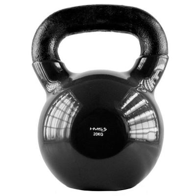 14. Black vinyl-coated cast iron kettlebell HMS KNV20 