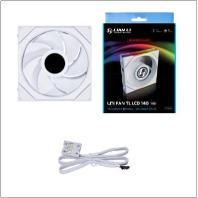 3. Lian Li Uni Fan TL LCD Computer Case, Processor Fan 14cm White 1 pc.