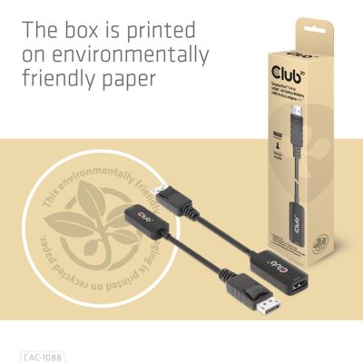 9. CLUB3D CAC-1088 Cable Adapter 0.21m DisplayPort HDMI Black