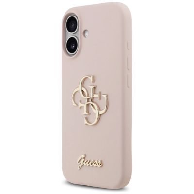 2. Guess Silicone Big 4G Script Case for iPhone 17 - Pink
