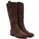 4. Women's openwork suede boots brown S.Barski HY62-8144