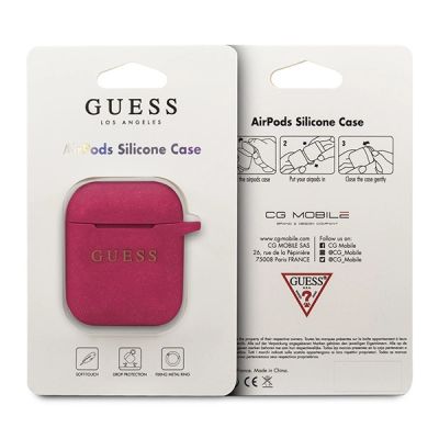 2. Guess GUACCSILGLFU AirPods cover fuchsia / fuchsia Silicone Glitter