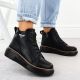 6. Black Women’s Leather Wedge Ankle Boots Filippo DBT6452