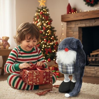 12. DECORATIVE GNOME ON TELESCOPES 38-88CM GRAY