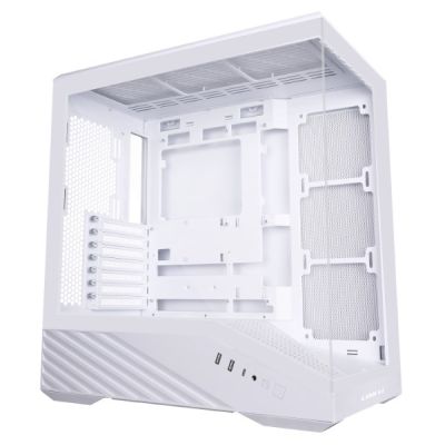 3. Lian Li Vector V100 PC Case, Midi-Tower, ATX, RGB, Tempered Glass - White