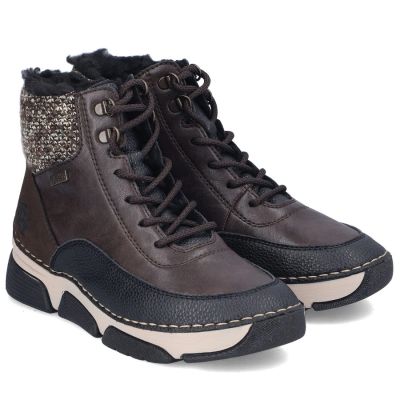 4. Waterproof Women’s Brown Platform Ankle Boots Rieker 45956-25