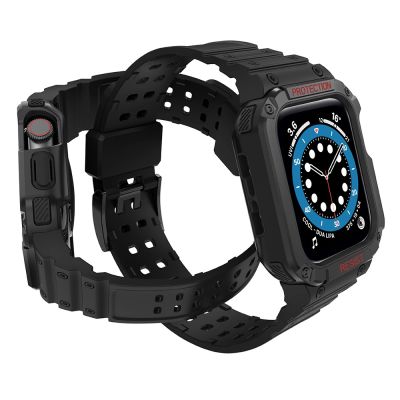 3. Protect Strap Band for Apple Watch 38/40/41mm Armored Case Strap - Black