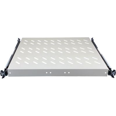 19" 1U sliding shelf, 370mm deep, gray, 4 mounting points ALANTEC