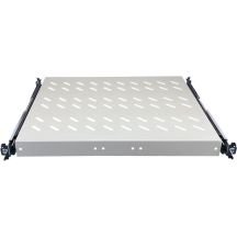 19" 1U sliding shelf, 370mm deep, gray, 4 mounting points ALANTEC