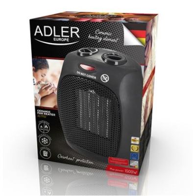 2. Adler AD 7702 fan heater (1500W; 2 heating levels; black)